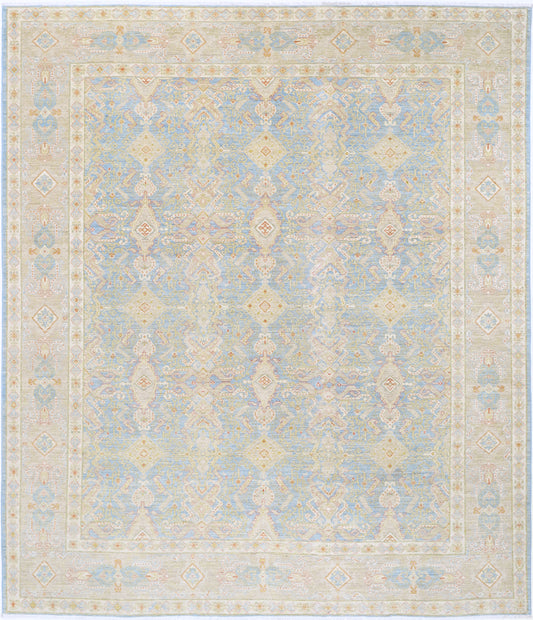 New Traditional Ariana Hand Knotted Wool Rug - 8'4" x 9'9" 8' 4" x 9' 9" (254 x 297) / Blue / Wool