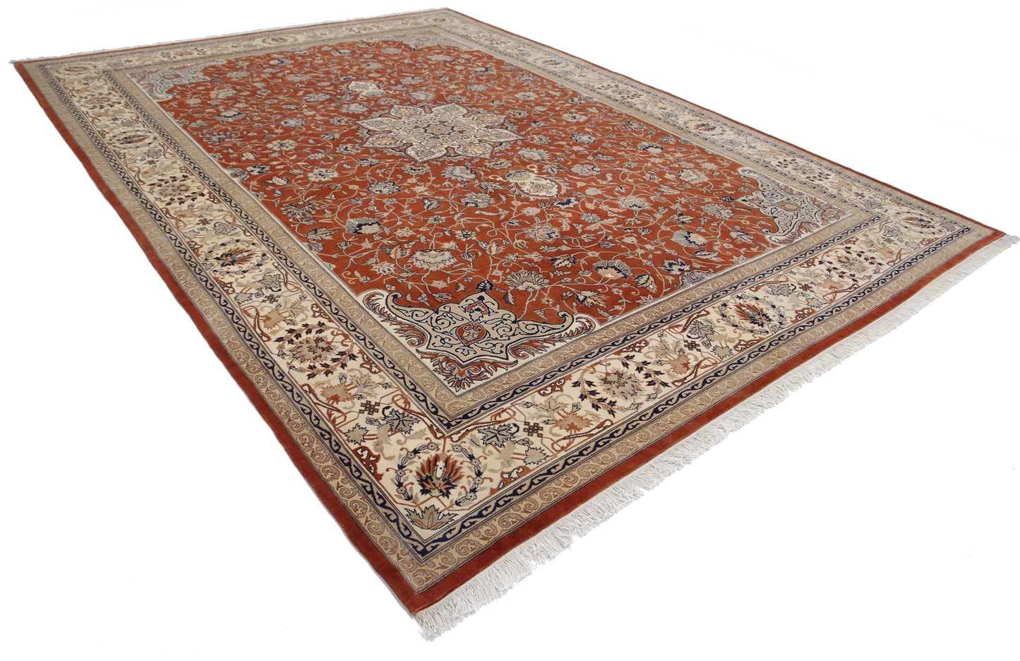 New Traditional Heritage Hand Knotted Wool Rug - 10'2'' x 13'10'' 10' 2" x 13' 10" (310 x 422) / Rust / Wool
