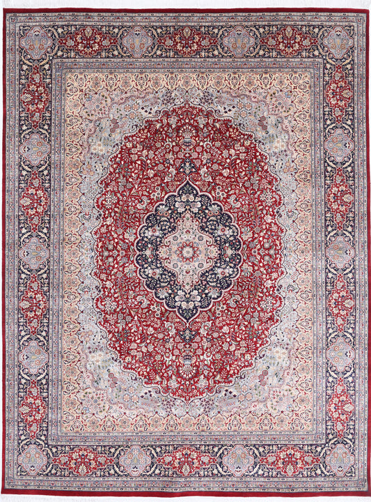 ChatGPT said:
New Traditional Heritage hand-knotted wool and silk rug measuring 9'1" x 12'1" (277 x 368 cm) in vibrant red. This exquisite rug combines luxurious silk accents with durable wool, showcasing a classic heritage design hand-knotted for exceptional quality and texture. Perfect for adding elegant sophistication to any space. Available at Artemis Rugs in Carmel, CA.