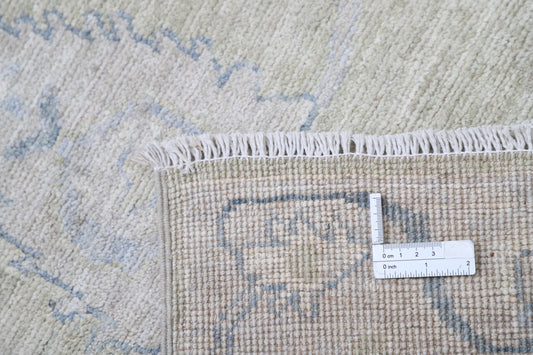 New Traditional Oushak Hand Knotted Wool Rug - 3'0" x 11'7" 3' 0" x 11' 7" (91 x 353) / Green / Wool