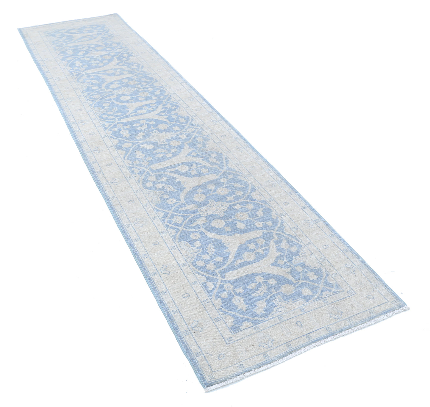 New Traditional Serenity Hand Knotted Wool Rug - 2'5'' x 9'6'' 2' 5" x 9' 6" (74 x 290) / Blue / Wool