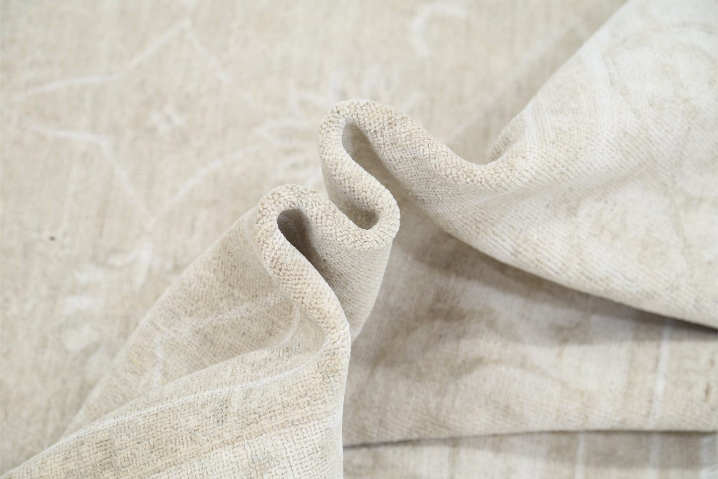New Traditional Serenity hand-knotted wool rug (7 ft 11 in × 9 ft 8 in) featuring a soothing neutral palette with classic motifs and plush texture, expertly crafted—available at Artemis Rugs in Carmel, California.