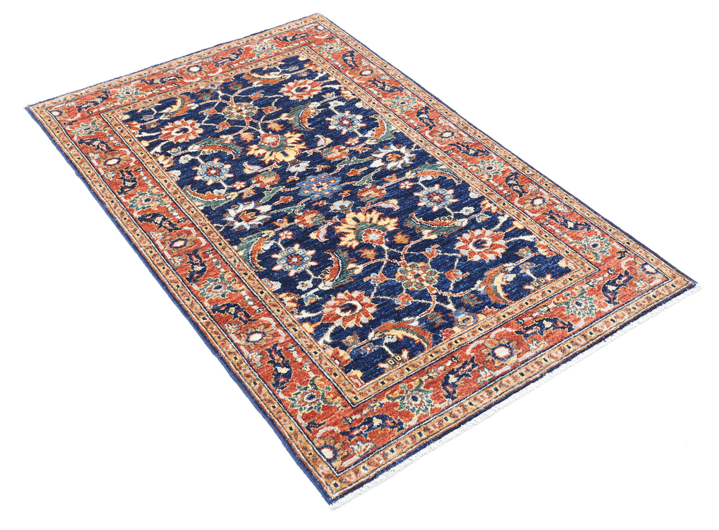 New Traditional Ziegler Hand Knotted Wool Rug - 3'0'' x 4'8'' 3' 0" x 4' 8" (91 x 142) / Blue / Wool