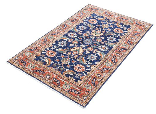 New Traditional Ziegler Hand Knotted Wool Rug - 3'0'' x 4'8'' 3' 0" x 4' 8" (91 x 142) / Blue / Wool