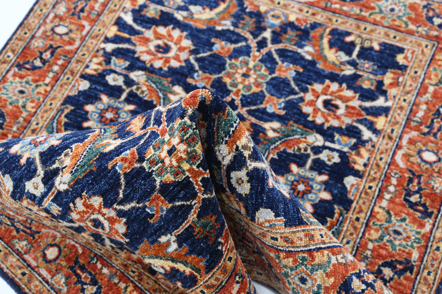 New Traditional Ziegler Hand Knotted Wool Rug - 3'0'' x 4'8'' 3' 0" x 4' 8" (91 x 142) / Blue / Wool