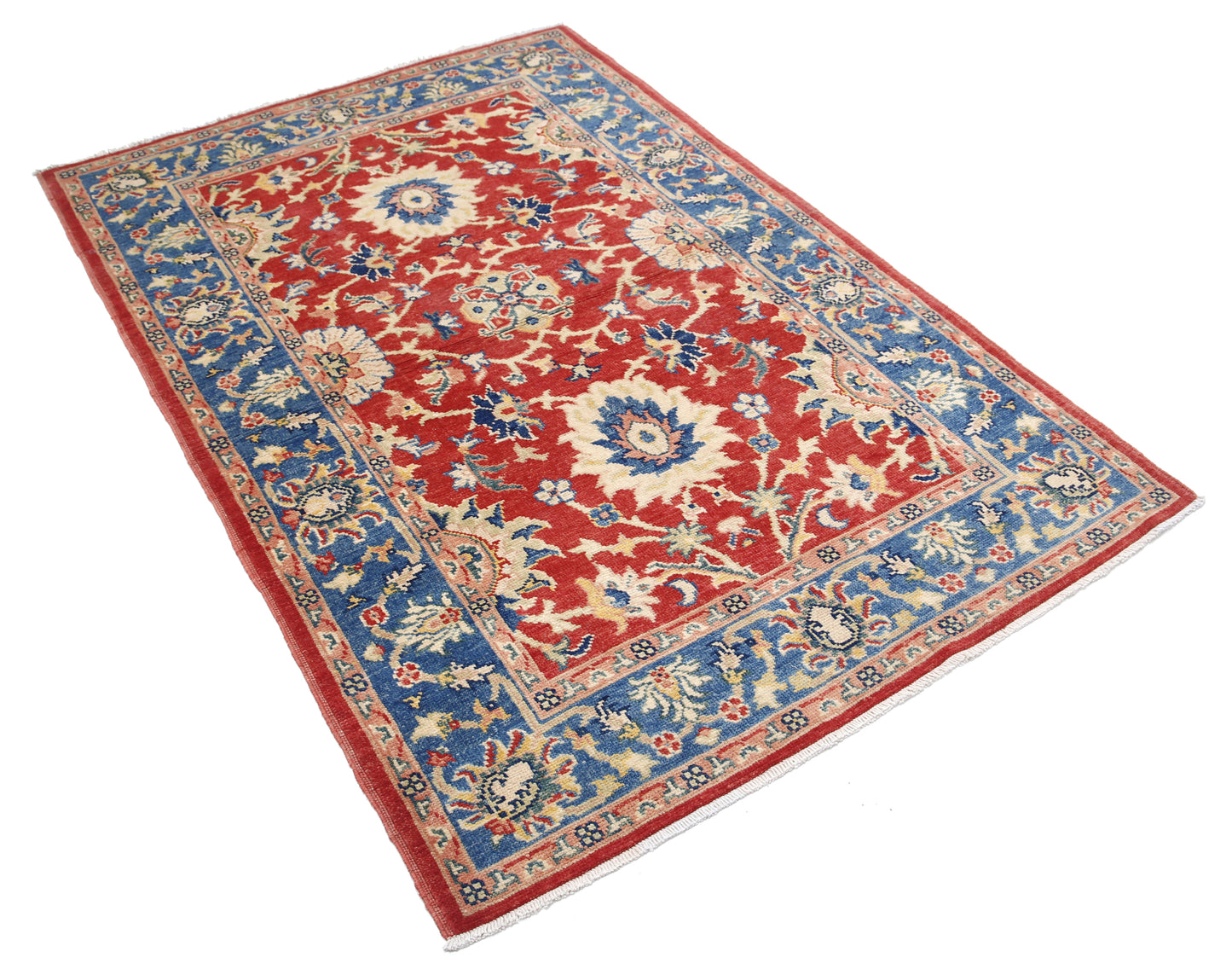 New Traditional Ziegler Hand Knotted Wool Rug - 4'2'' x 6'0'' 4' 2" x 6' 0" (127 x 183) / Red / Wool