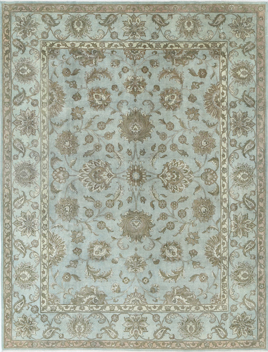 "New Traditional Ziegler hand-knotted wool rug 8'10" x 11'7" (269 x 353 cm) in blue, from Artemis Rugs in Carmel, CA. Handmade using time-honored weaving techniques, this Ziegler wool rug features intricate traditional motifs and ornate floral patterns in elegant blue tones. Crafted from high-quality, durable wool for lasting beauty and texture. This blue Traditional Ziegler rug offers timeless style, detailed artistry, and authentic craftsmanship—ideal for classic interiors, formal living rooms, or collect