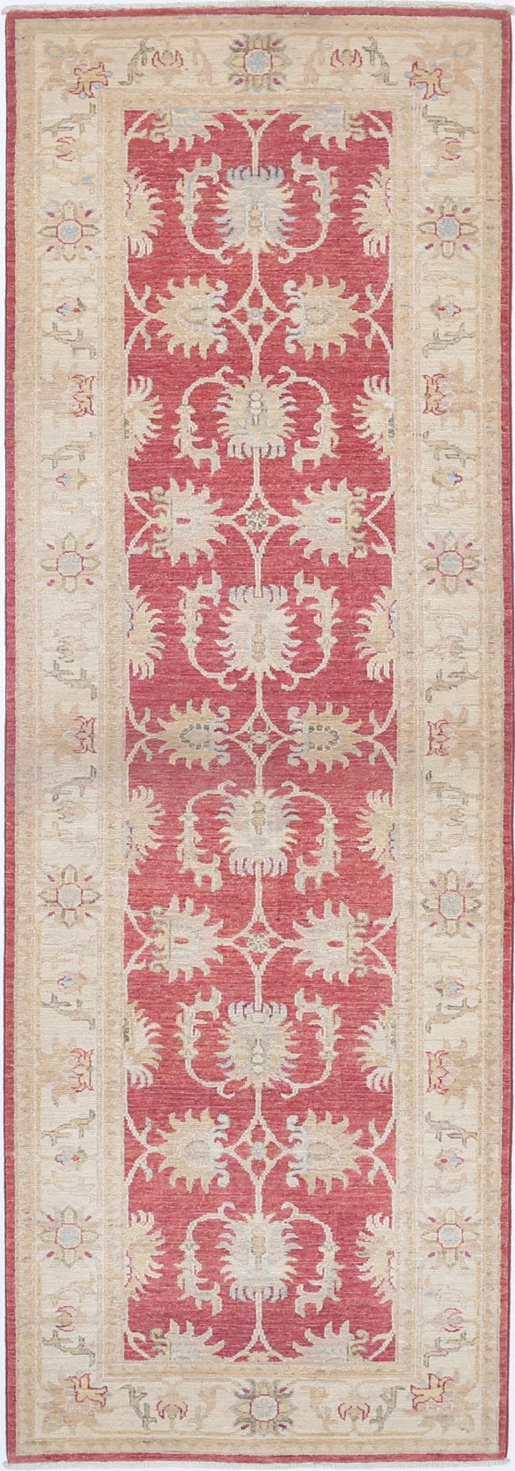 "New Traditional Ziegler hand-knotted wool runner rug 2'7" x 8'2" (79 x 249 cm) in red, from Artemis Rugs in Carmel, CA. Authentic handmade Ziegler runner featuring classic traditional motifs with rich red hues. Crafted with high-quality, durable wool fibers using expert hand-knotting techniques. This red Traditional Ziegler runner offers intricate design, soft texture, and genuine artisan craftsmanship, ideal for collectors and lovers of timeless handmade wool rugs."