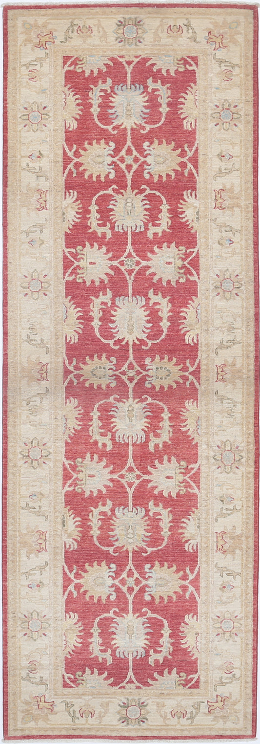 "New Traditional Ziegler hand-knotted wool runner rug 2'7" x 8'2" (79 x 249 cm) in red, from Artemis Rugs in Carmel, CA. Authentic handmade Ziegler runner featuring classic traditional motifs with rich red hues. Crafted with high-quality, durable wool fibers using expert hand-knotting techniques. This red Traditional Ziegler runner offers intricate design, soft texture, and genuine artisan craftsmanship, ideal for collectors and lovers of timeless handmade wool rugs."