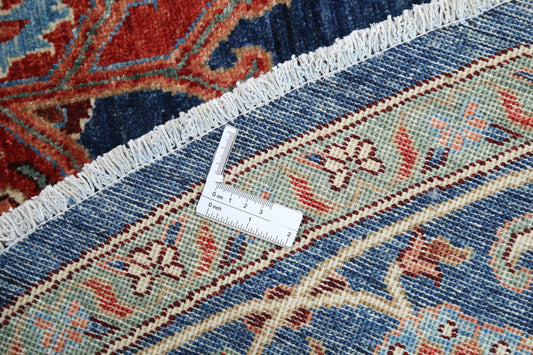 New Traditional Ziegler Hand Knotted Wool Rug - 7'9" x 7'9" 7' 9" x 7' 9" (236 x 236) / Blue / Wool