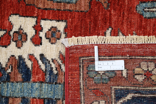 New Traditional Ziegler Hand Knotted Wool Rug - 8'2" x 10'2" 8' 2" x 10' 2" (249 x 310) / Red / Wool