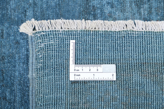 New Transitional Overdye Hand Knotted Wool Rug - 7'8'' x 10'1'' 7' 8" x 10' 1" (234 x 307) / Blue / Wool