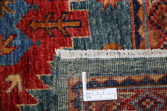 New Tribal Humna Hand Knotted Wool Rug - 12'11'' x 16'2'' 12' 11" x 16' 2" (394 x 493) / Green / Wool