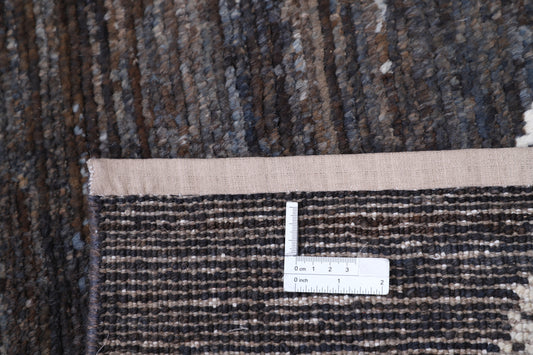 New Tribal Morocan Hand Knotted Wool Rug - 8'2" x 10'1" 8' 2" x 10' 1" (249 x 307) / Black / Wool