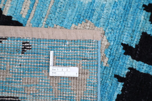 New Tribal Morocan Hand Knotted Wool Rug - 4'0" x 5'11" 4' 0" x 5' 11" (122 x 180) / Blue / Wool