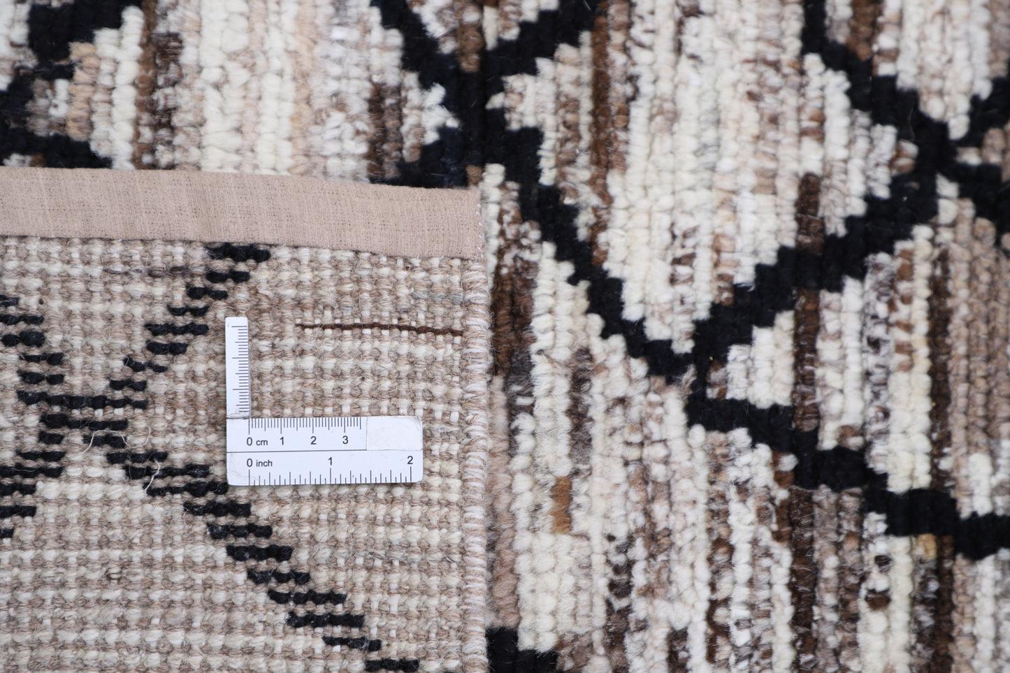 New Tribal Moroccan hand-knotted wool rug 4'0" x 5'10" from Artemis Rugs in Carmel, CA. Authentic handmade wool rug featuring bold tribal Moroccan patterns and traditional hand-knotting techniques. Crafted with high-quality, durable wool for a rich texture and lasting beauty. This artisan-made rug showcases intricate, geometric tribal designs rooted in Moroccan heritage, ideal for collectors and lovers of authentic, handcrafted wool rugs