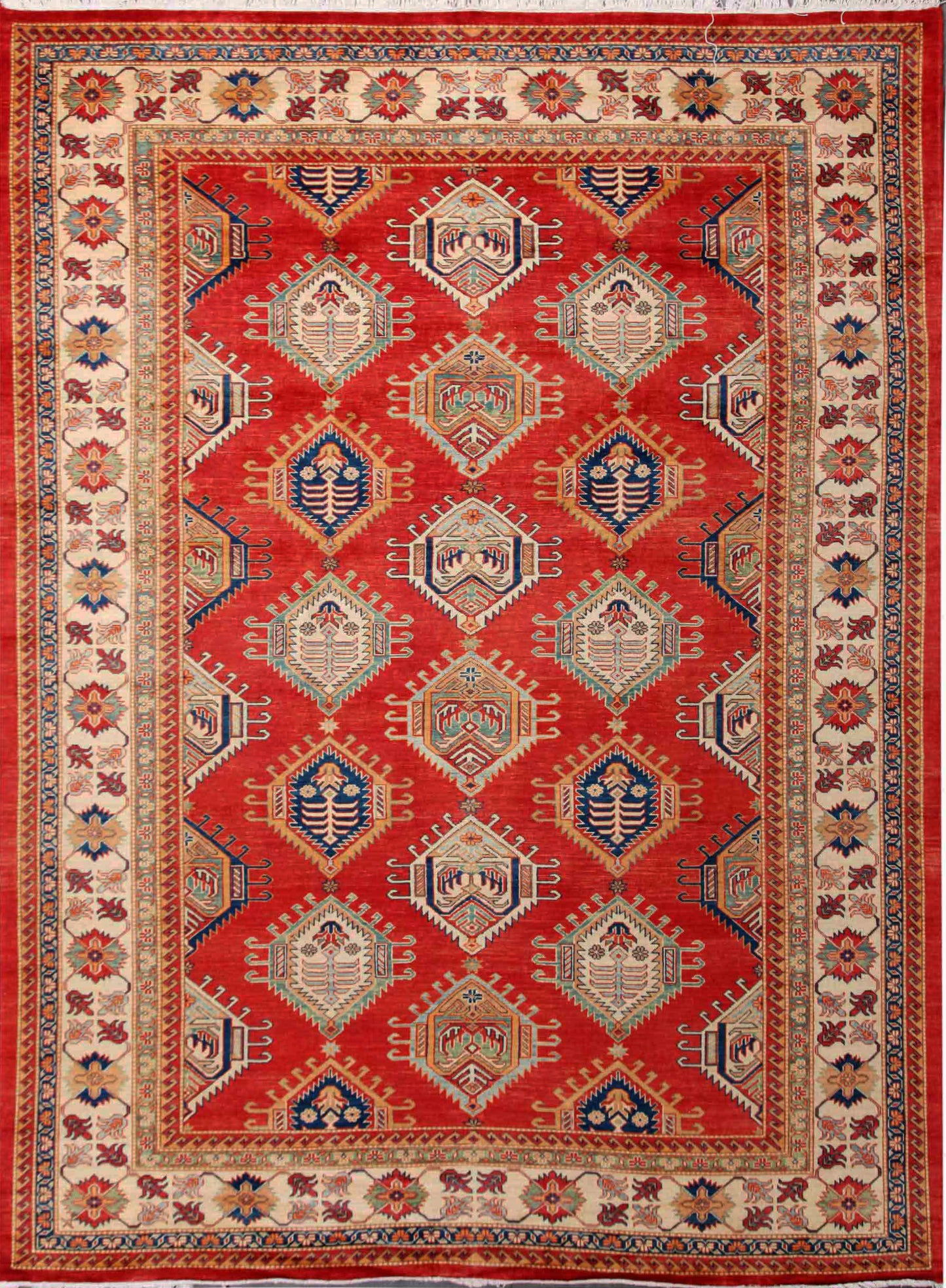 New Tribal Kazak Hand Knotted Wool Rug - 10'1'' x 13'9''
