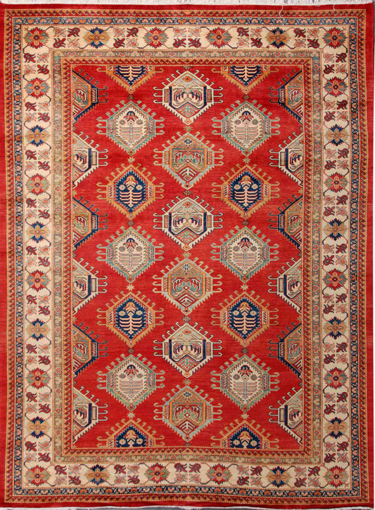 New Tribal Kazak Hand Knotted Wool Rug - 10'1'' x 13'9''