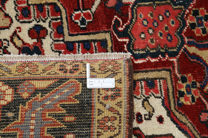 Antique Heriz Hand Knotted Wool Rug - 10'5'' x 13'8'' 10' 5" x 13' 8" (318 x 417) / Red / Wool