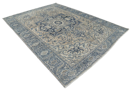 Antique Heriz Hand Knotted Wool Rug - 7'10'' x 10'9'' 7' 10" x 10' 9" (239 x 328) / Taupe / Wool