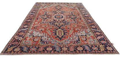 Antique Heriz Hand Knotted Wool Rug - 8'6'' x 12'0'' 8' 6" x 12' 0" (259 x 366) / Red / Wool