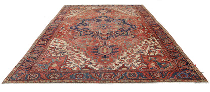 Antique Heriz Hand Knotted Wool Rug - 9'8'' x 12'11'' 9' 8" x 12' 11" (295 x 394) / Rust / Wool