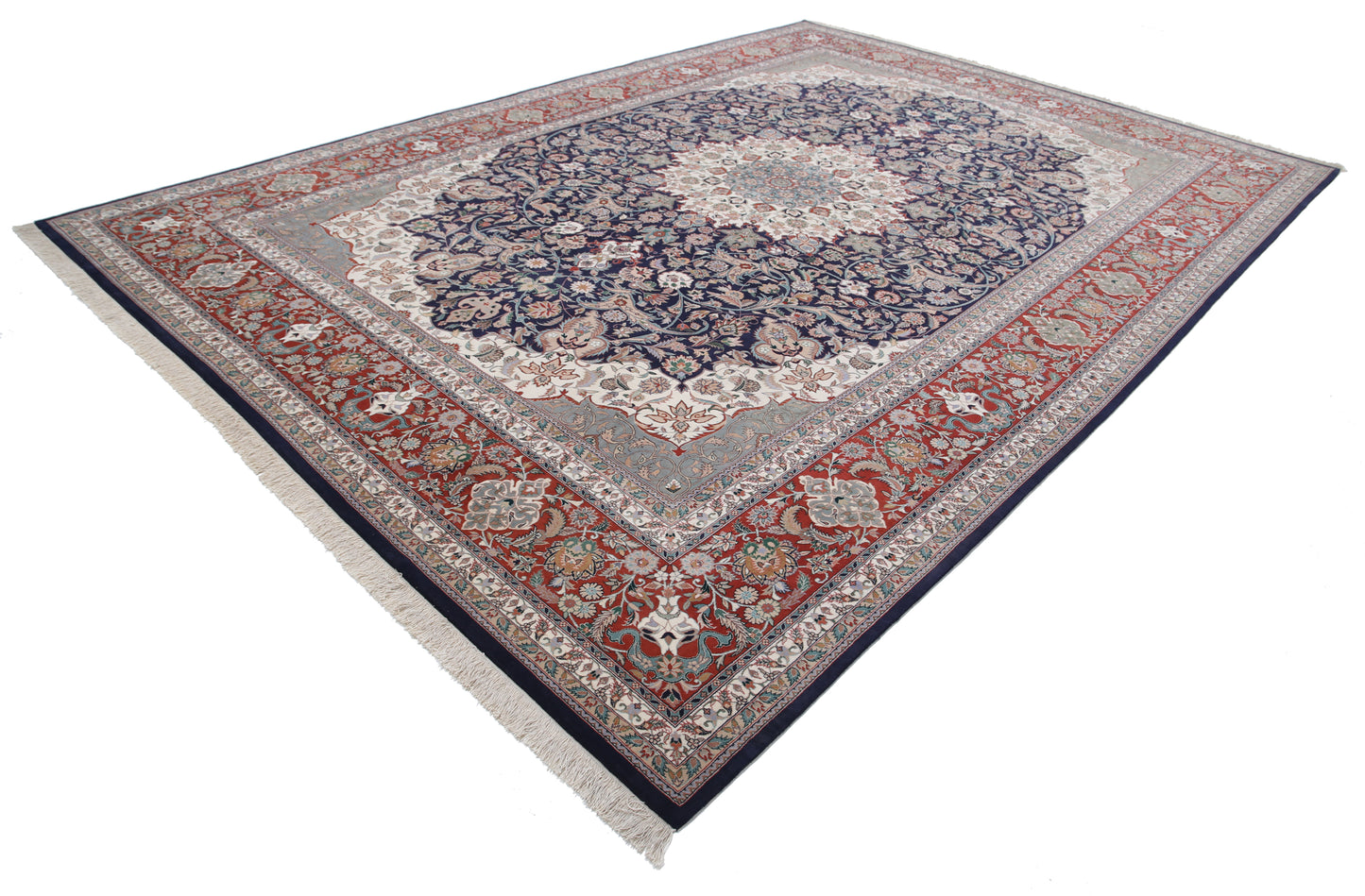 New Heritage Hand Knotted Wool Rug - 10'0'' x 14'1'' 10' 0" x 14' 1" (305 x 429) / Blue / Wool