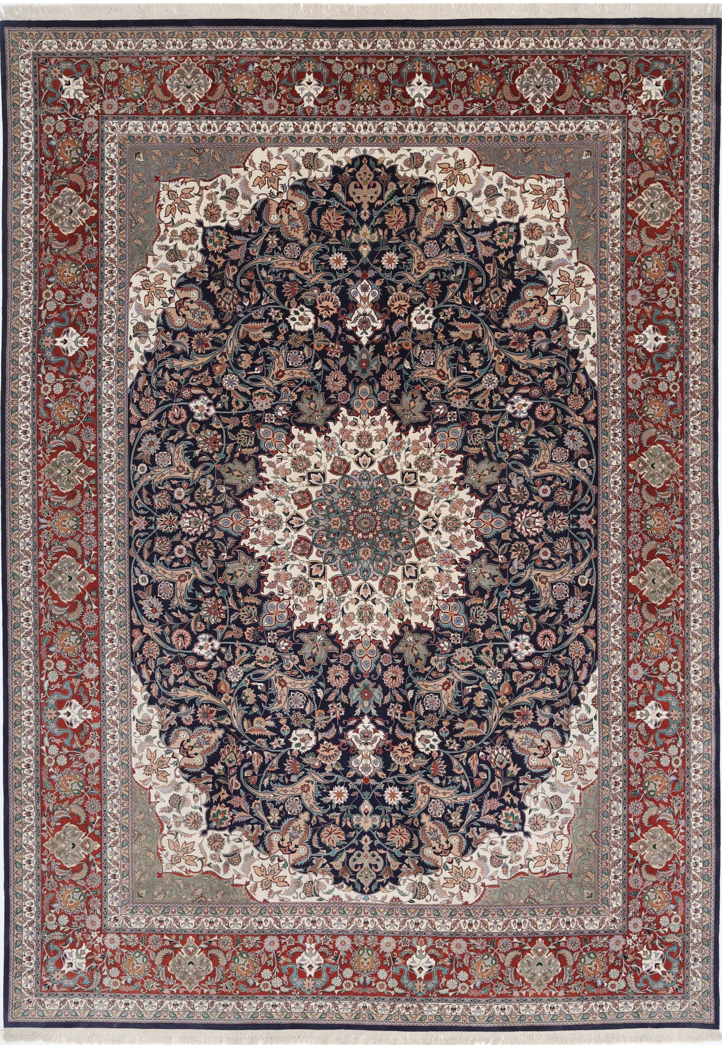 New Heritage Hand Knotted Wool Rug - 10'0'' x 14'1'' 10' 0" x 14' 1" (305 x 429) / Blue / Wool