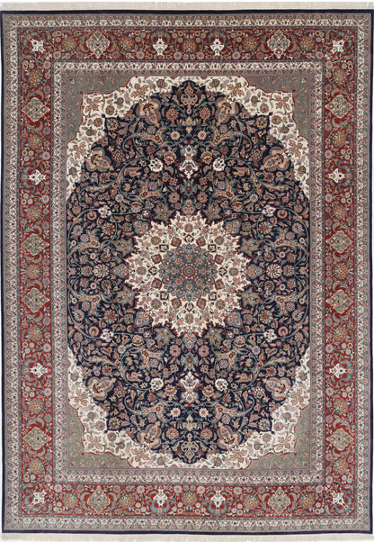 New Heritage Hand Knotted Wool Rug - 10'0'' x 14'1'' 10' 0" x 14' 1" (305 x 429) / Blue / Wool