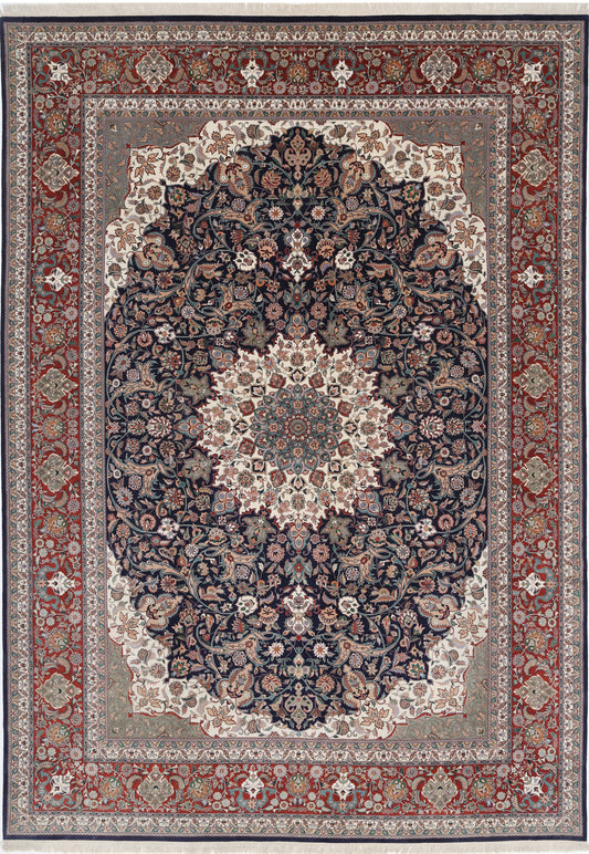 New Heritage Hand Knotted Wool Rug - 10'0'' x 14'1'' 10' 0" x 14' 1" (305 x 429) / Blue / Wool