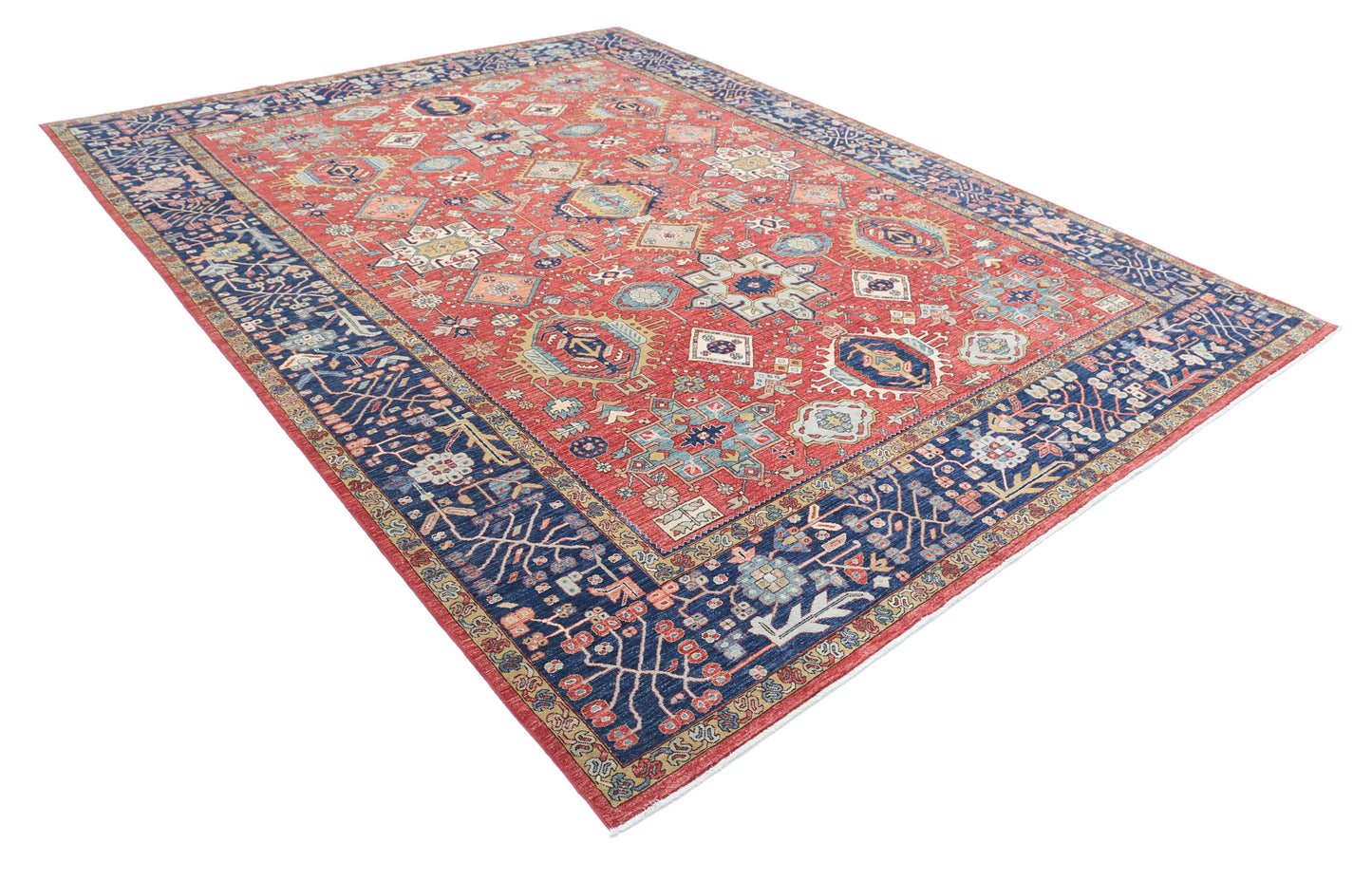 New Traditional Ariana Hand Knotted Wool Rug - 8'11'' x 11'9'' 8' 11" x 11' 9" (272 x 358) / Red / Wool