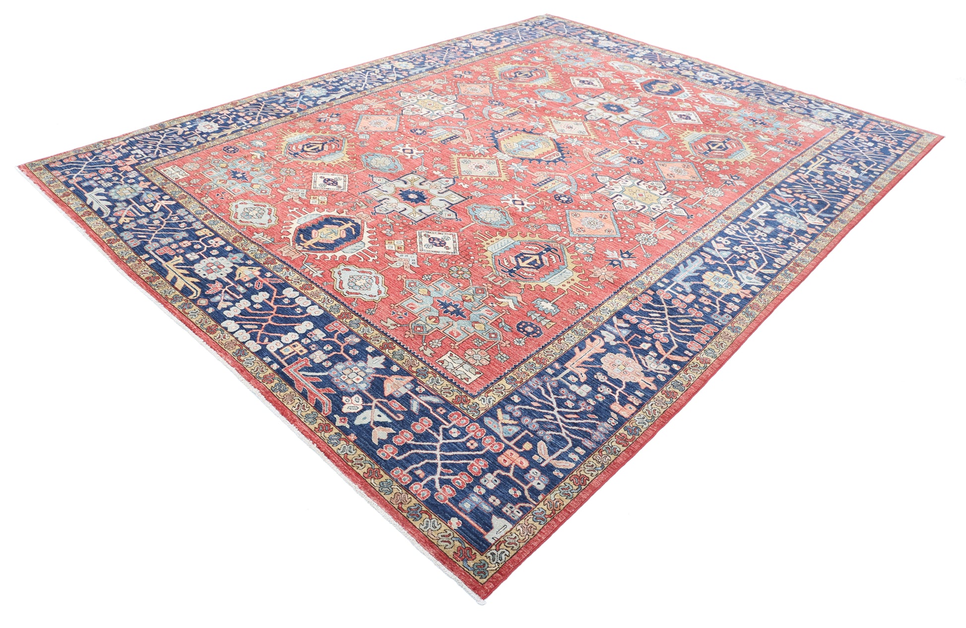 New Traditional Ariana Hand Knotted Wool Rug - 8'11'' x 11'9'' 8' 11" x 11' 9" (272 x 358) / Red / Wool