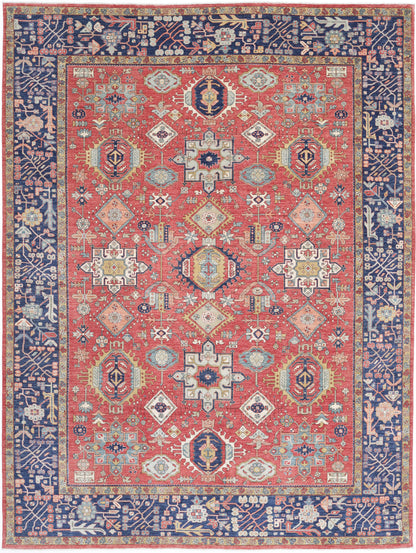 New Traditional Ariana Hand Knotted Wool Rug - 8'11'' x 11'9'' 8' 11" x 11' 9" (272 x 358) / Red / Wool