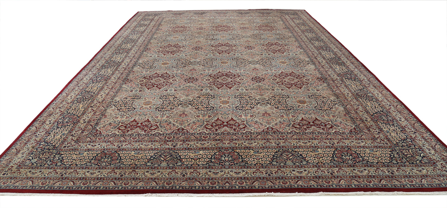 New Traditional Heritage Hand Knotted Wool Rug - 12'0'' x 18'3'' 12' 0" x 18' 3" (366 x 556) / Red / Wool