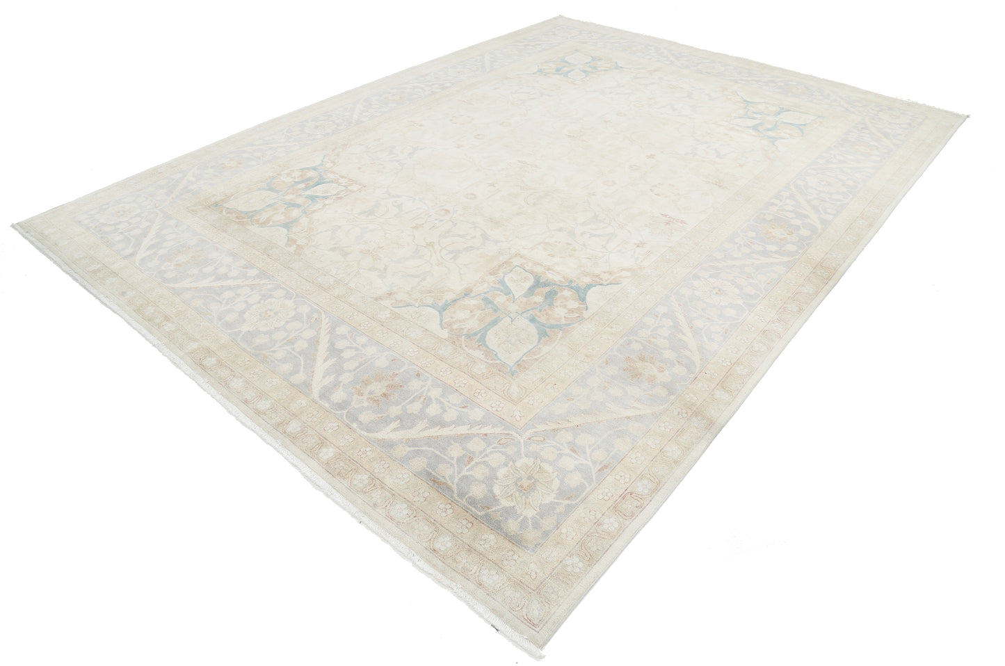 New Traditional Heritage Hand Knotted Wool Rug - 8'11'' x 12'1'' 8' 11" x 12' 1" (272 x 368) / Ivory / Wool