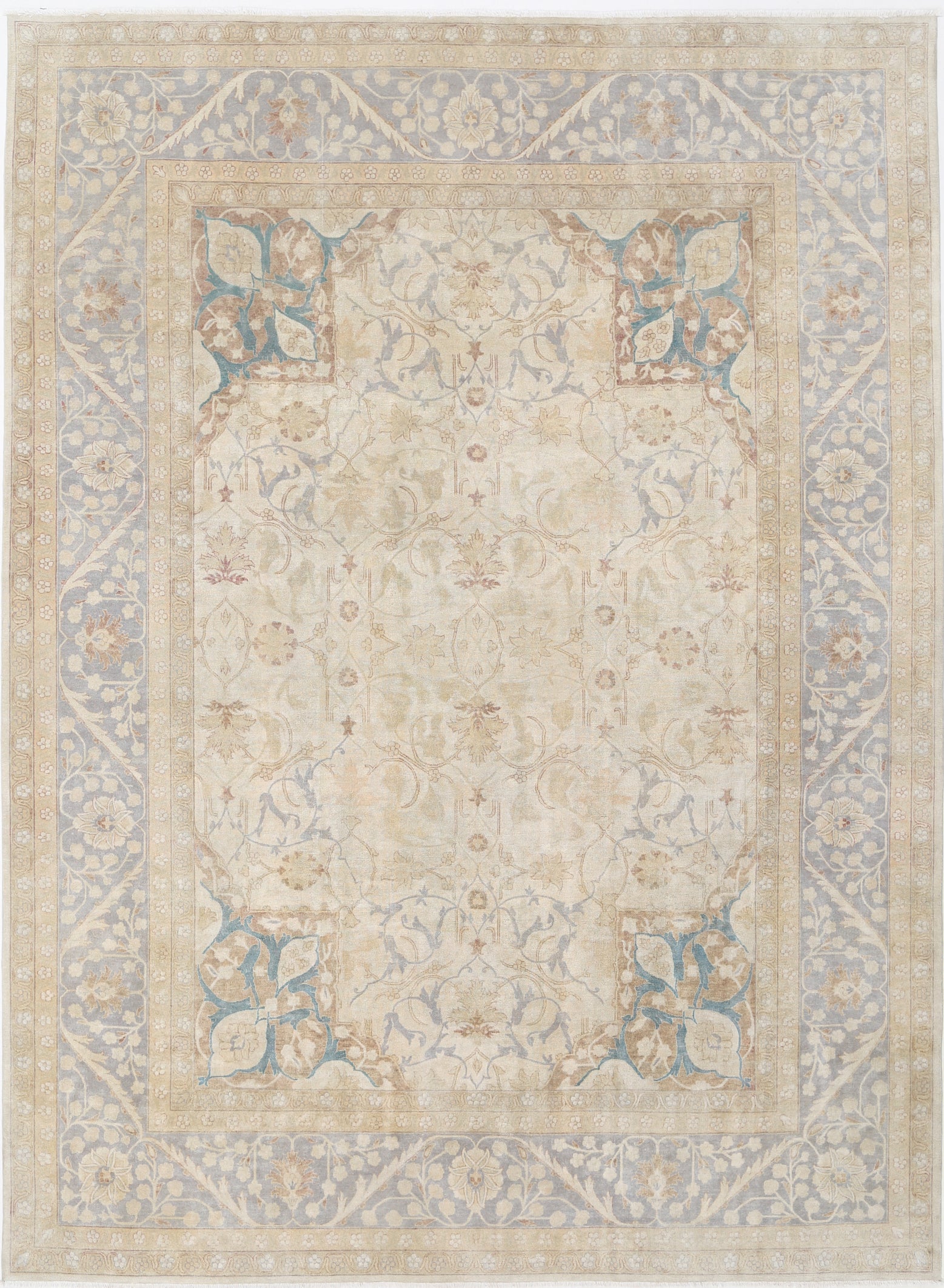 New Traditional Heritage Hand Knotted Wool Rug - 8'11'' x 12'1'' 8' 11" x 12' 1" (272 x 368) / Ivory / Wool