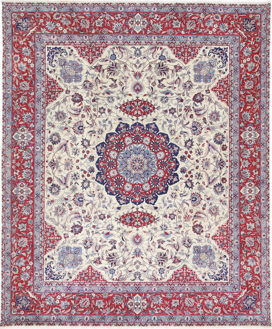 New Traditional Heritage Hand Knotted Wool Rug - 8'4'' x 9'11'' 8' 4" x 9' 11" (254 x 302) / Ivory / Wool