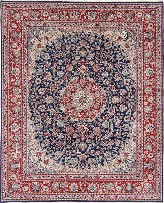 New Traditional Heritage Hand Knotted Wool Rug - 6'6'' x 8'0'' 6' 6" x 8' 0" (198 x 244) / Blue / Wool