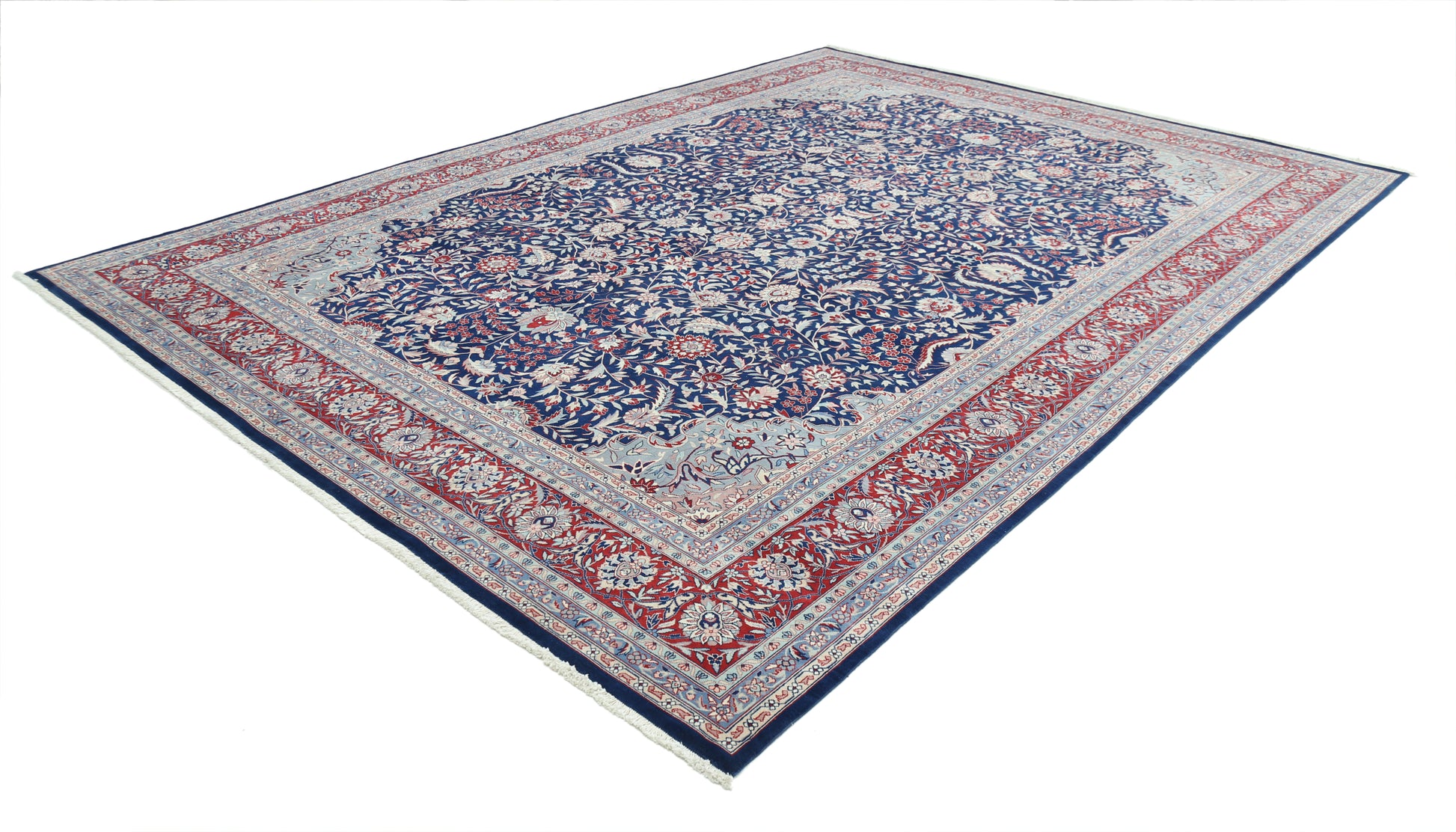 New Traditional Heritage Hand Knotted Wool Rug - 9'9'' x 13'10'' 9' 9" x 13' 10" (297 x 422) / Blue / Wool