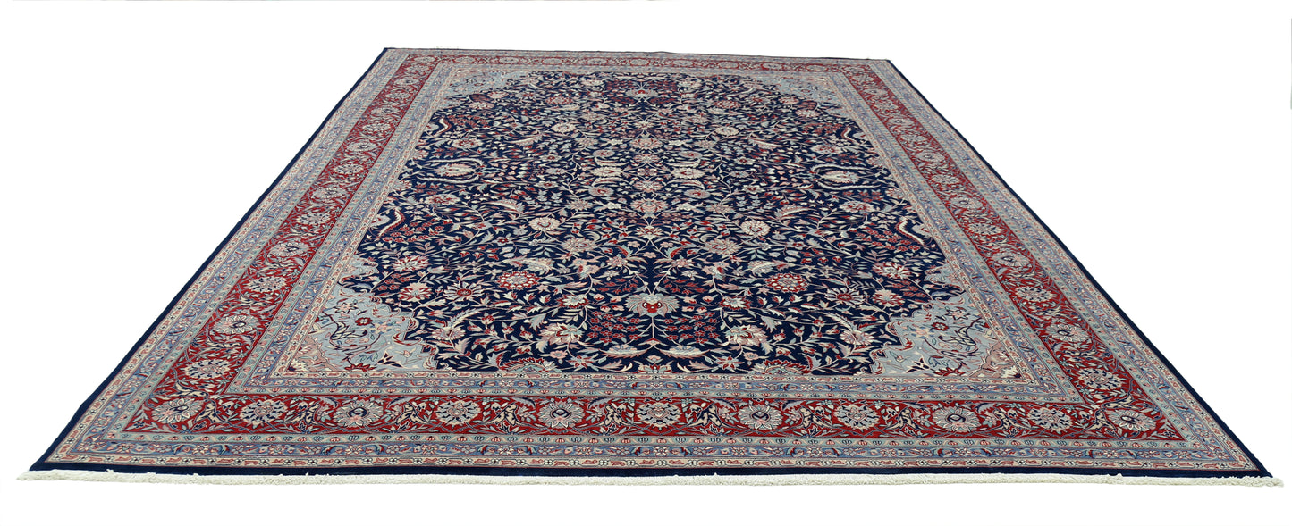 New Traditional Heritage Hand Knotted Wool Rug - 9'9'' x 13'10'' 9' 9" x 13' 10" (297 x 422) / Blue / Wool