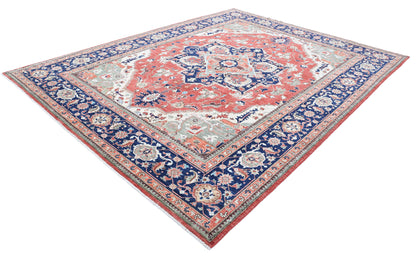 New Traditional Heriz Hand Knotted Wool Rug - 9'0'' x 11'8'' 9' 0" x 11' 8" (274 x 356) / Red / Wool