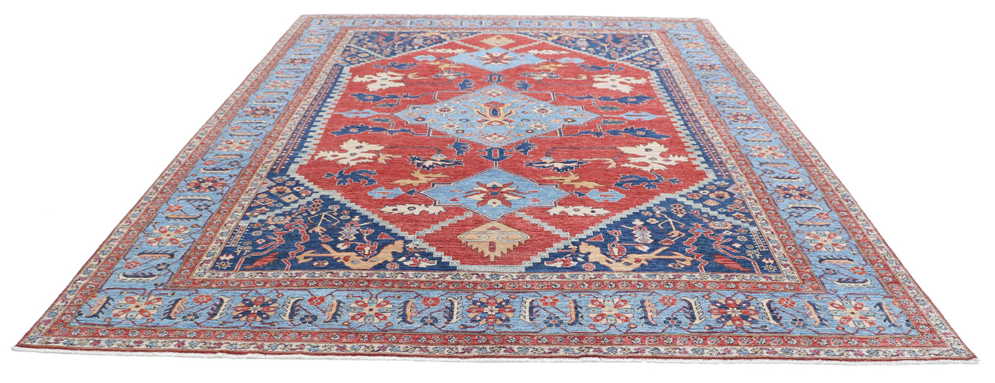 New Traditional Heriz Hand Knotted Wool Rug - 9'5'' x 11'10'' 9' 5" x 11' 10" (287 x 361) / Red / Wool