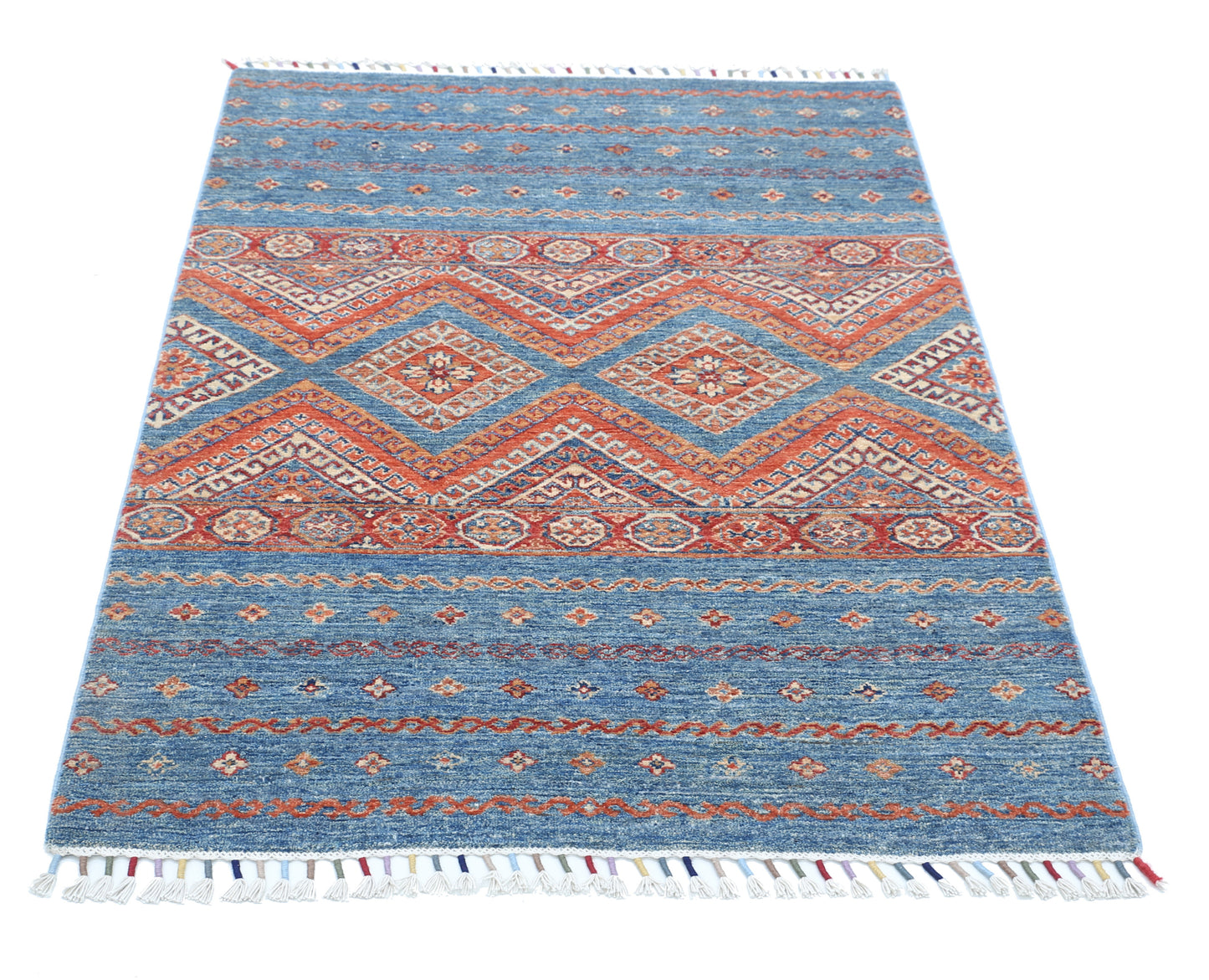 New Traditional Khurjeen Hand Knotted Wool Rug - 3'4'' x 4'10'' 3' 4" x 4' 10" (102 x 147) / Multi / Wool