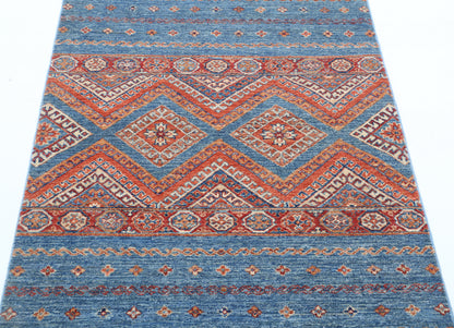 New Traditional Khurjeen Hand Knotted Wool Rug - 3'4'' x 4'10'' 3' 4" x 4' 10" (102 x 147) / Multi / Wool