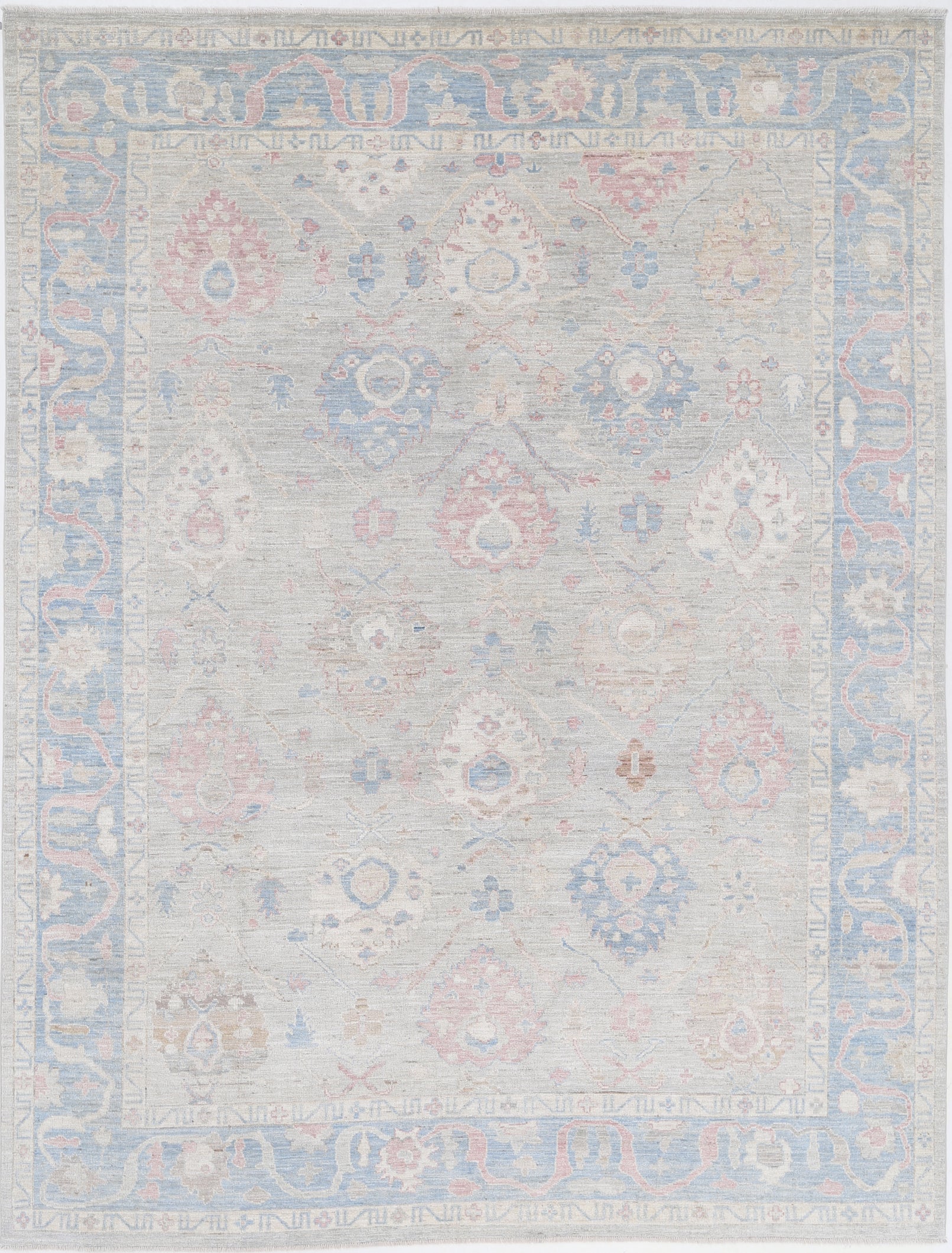 New Traditional Oushak Hand Knotted Wool Rug - 9'2" x 11'11" 9' 2" x 11' 11" (279 x 363) / Green / Wool