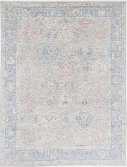 New Traditional Oushak Hand Knotted Wool Rug - 9'2" x 11'11" 9' 2" x 11' 11" (279 x 363) / Green / Wool