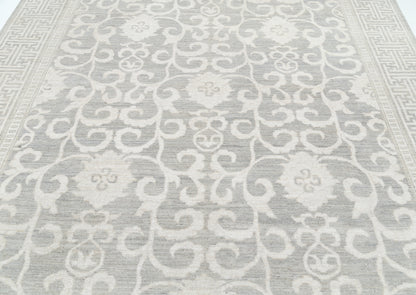 New Traditional Oushak Hand Knotted Wool Rug - 8'2" x 9'9" 8' 2" x 9' 9" (249 x 297) / Brown / Wool