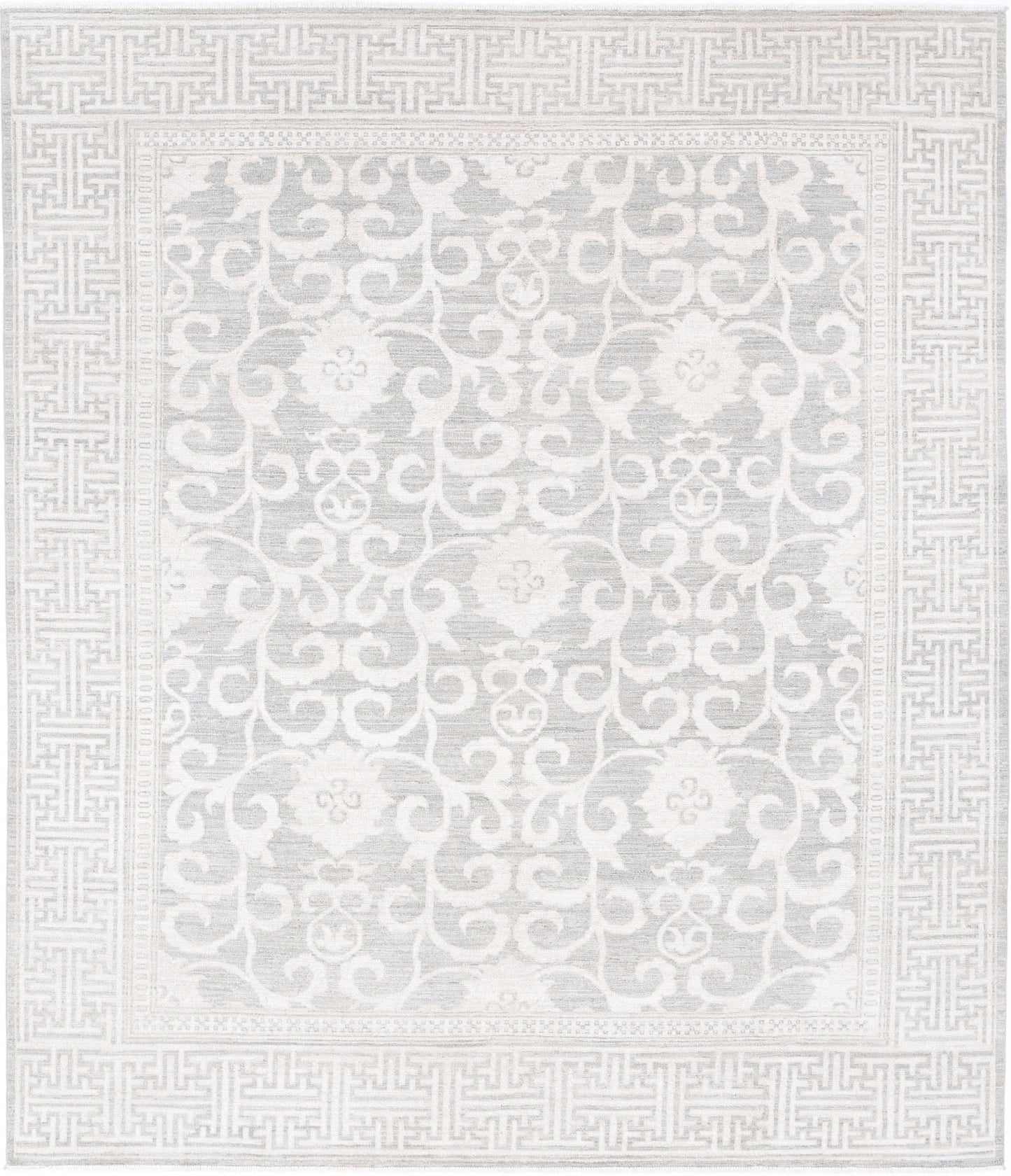 New Traditional Oushak Hand Knotted Wool Rug - 8'2" x 9'9" 8' 2" x 9' 9" (249 x 297) / Brown / Wool