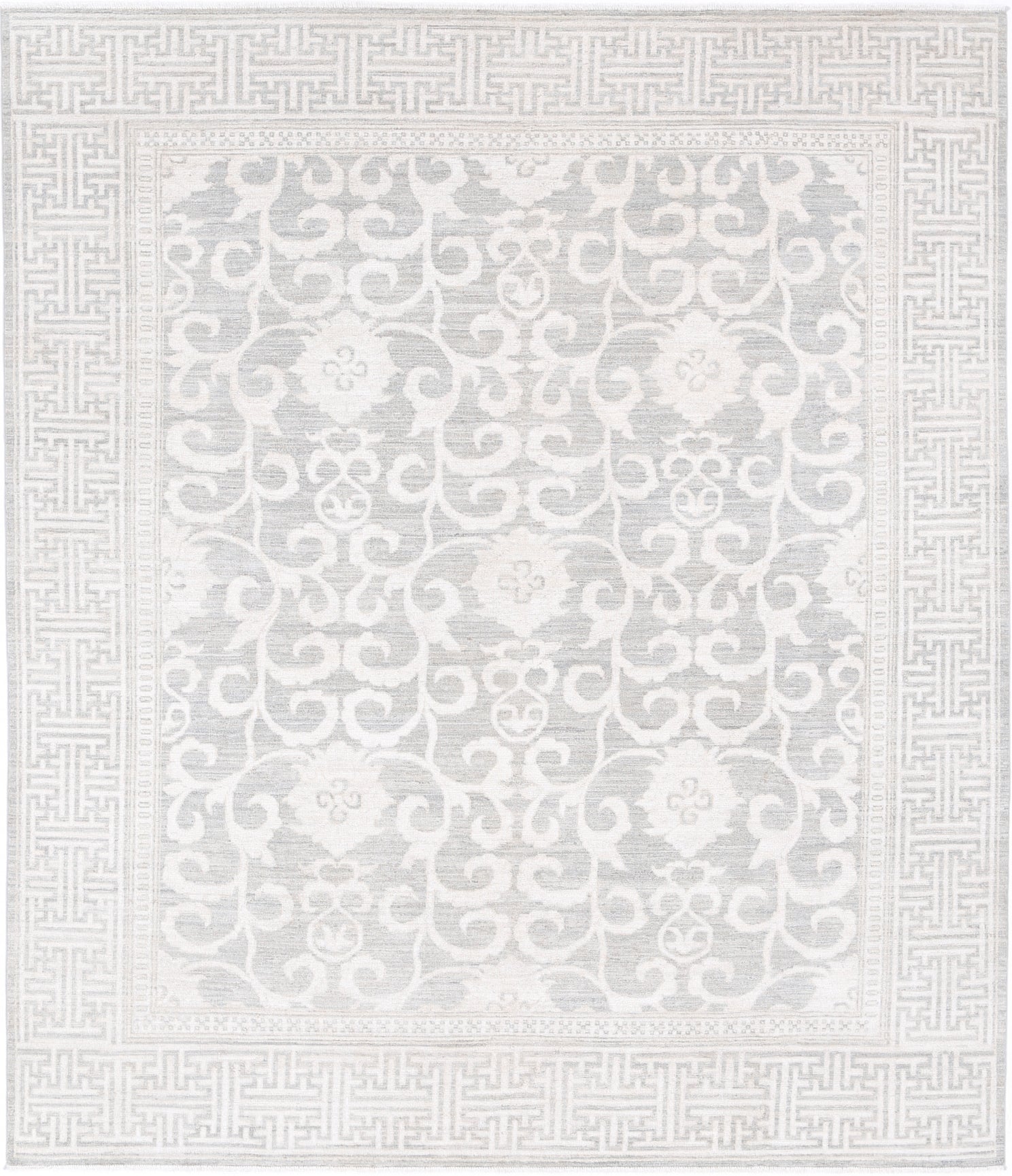 New Traditional Oushak Hand Knotted Wool Rug - 8'2" x 9'9" 8' 2" x 9' 9" (249 x 297) / Brown / Wool