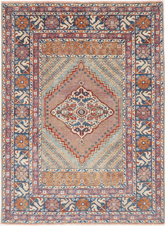 New Traditional Oushak Hand Knotted Wool Rug - 5'0" x 7'4" 5' 0" x 7' 4" (152 x 224) / Green / Wool